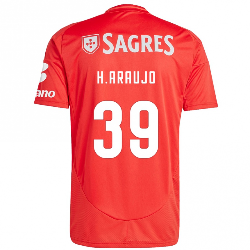 Enfant Football Maillot Henrique Araujo #39 Rouge Blanc Tenues Domicile 2024/25