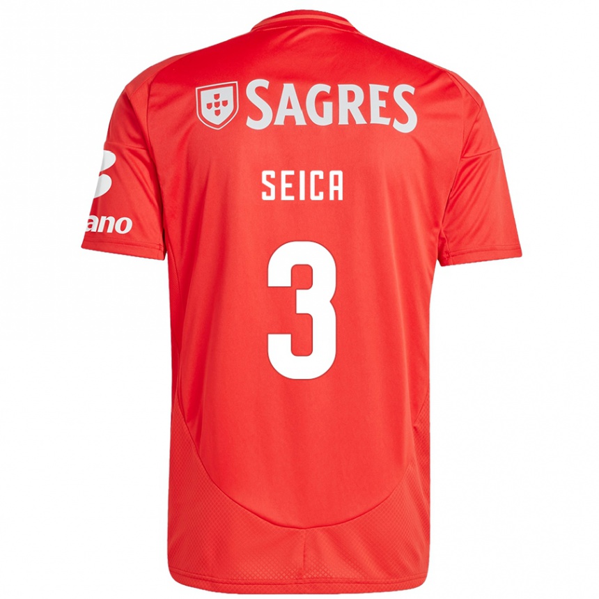 Enfant Football Maillot Ana Seica #3 Rouge Blanc Tenues Domicile 2024/25