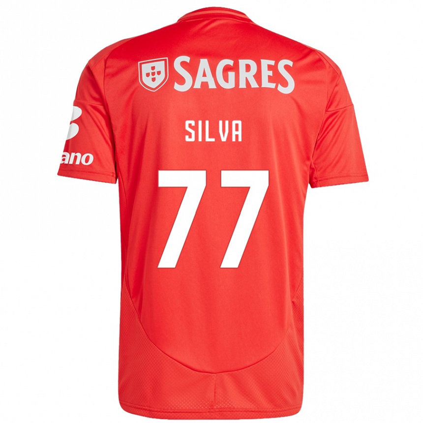 Enfant Football Maillot Jessica Silva #77 Rouge Blanc Tenues Domicile 2024/25