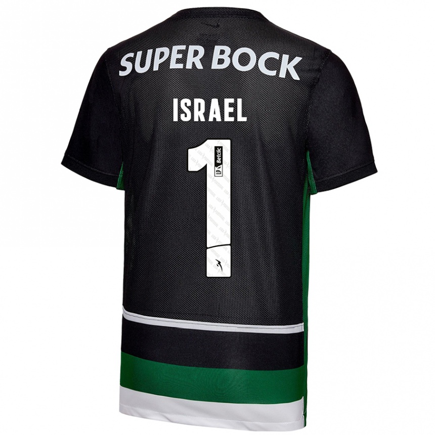 Enfant Football Maillot Franco Israel #1 Noir Blanc Vert Tenues Domicile 2024/25