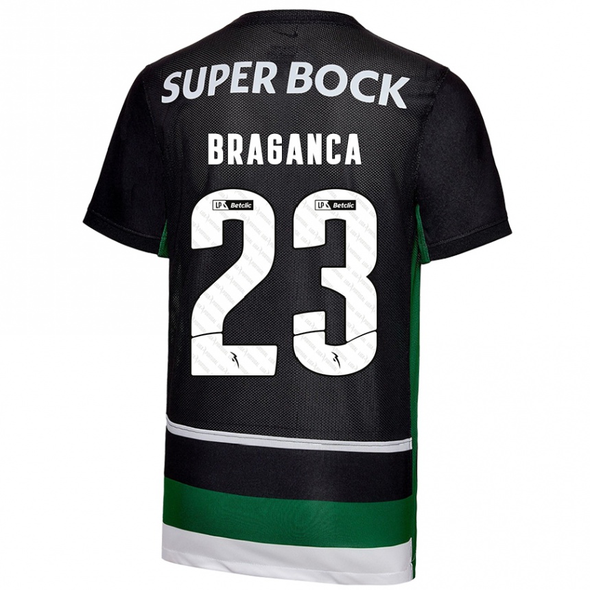 Enfant Football Maillot Daniel Bragança #23 Noir Blanc Vert Tenues Domicile 2024/25