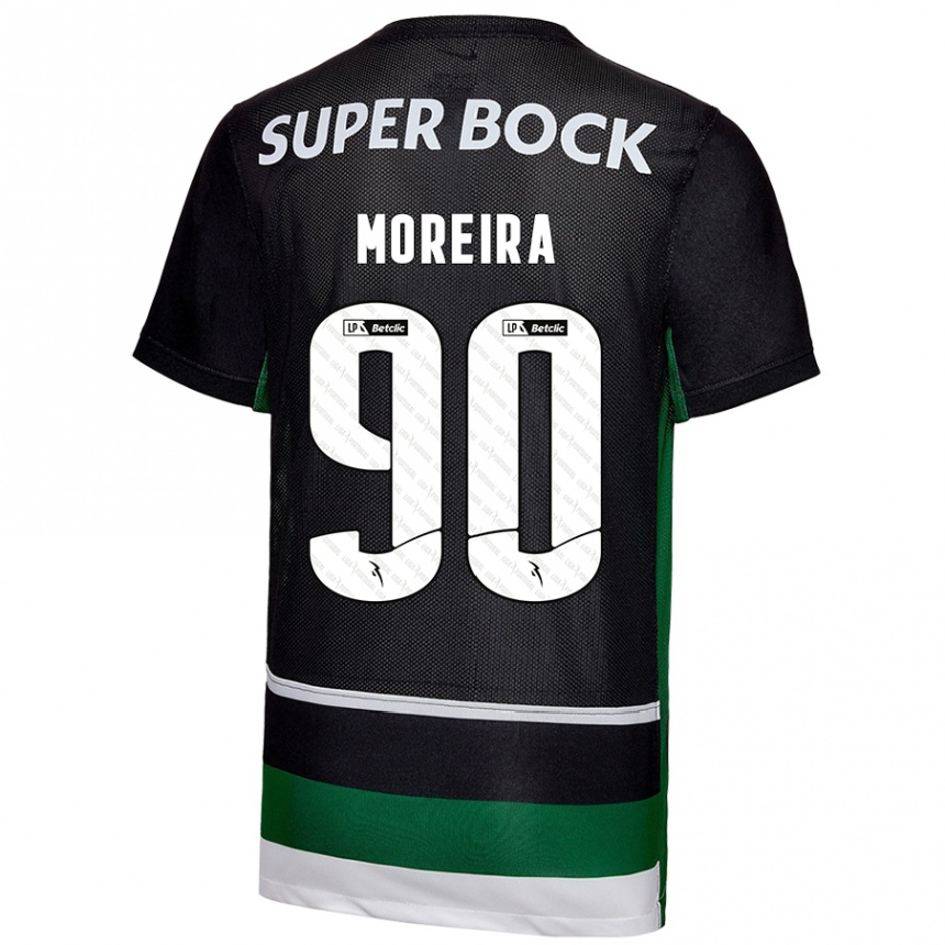 Enfant Football Maillot Afonso Moreira #90 Noir Blanc Vert Tenues Domicile 2024/25