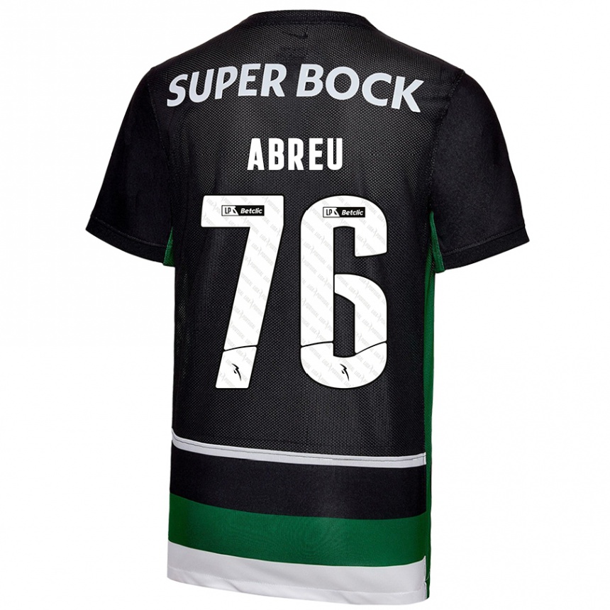 Enfant Football Maillot Diogo Abreu #76 Noir Blanc Vert Tenues Domicile 2024/25