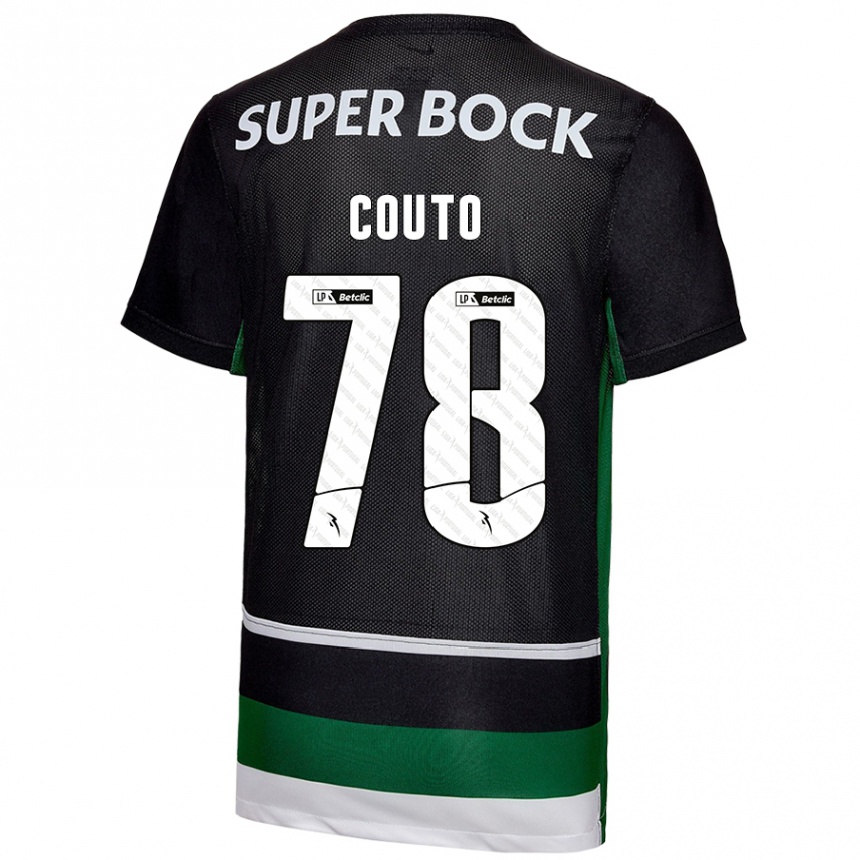 Enfant Football Maillot Mauro Couto #78 Noir Blanc Vert Tenues Domicile 2024/25