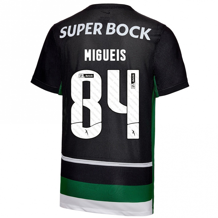 Enfant Football Maillot Pedro Miguéis #84 Noir Blanc Vert Tenues Domicile 2024/25