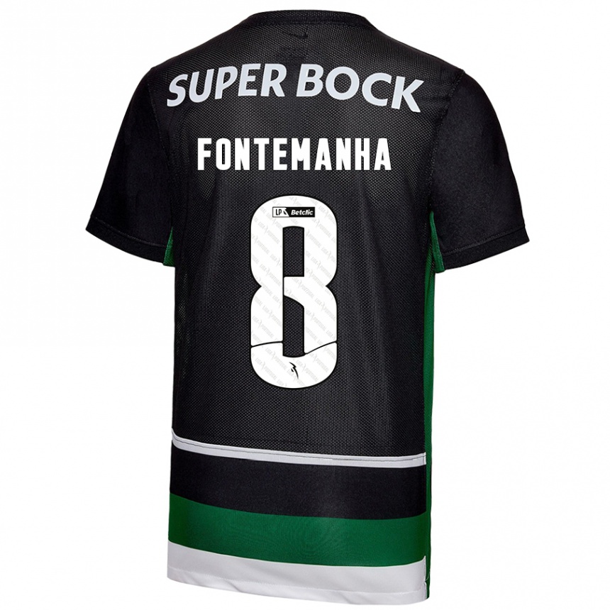 Enfant Football Maillot Rita Fontemanha #8 Noir Blanc Vert Tenues Domicile 2024/25