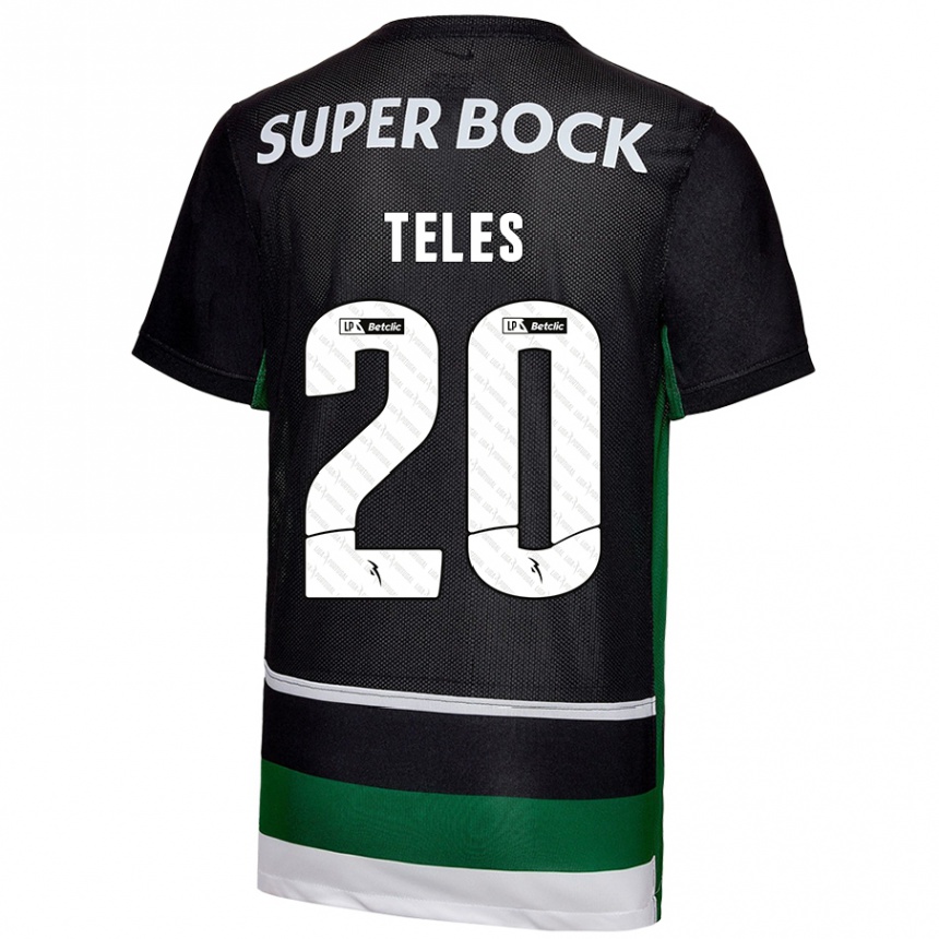 Enfant Football Maillot Ana Isabel Teles #20 Noir Blanc Vert Tenues Domicile 2024/25