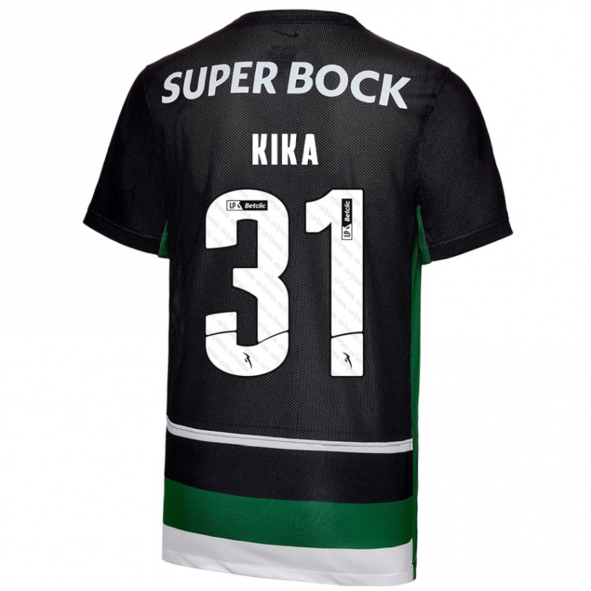 Enfant Football Maillot Kika #31 Noir Blanc Vert Tenues Domicile 2024/25