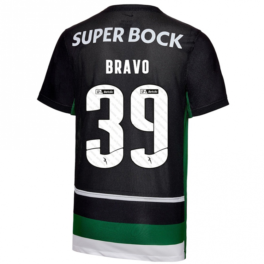 Enfant Football Maillot Bravo #39 Noir Blanc Vert Tenues Domicile 2024/25