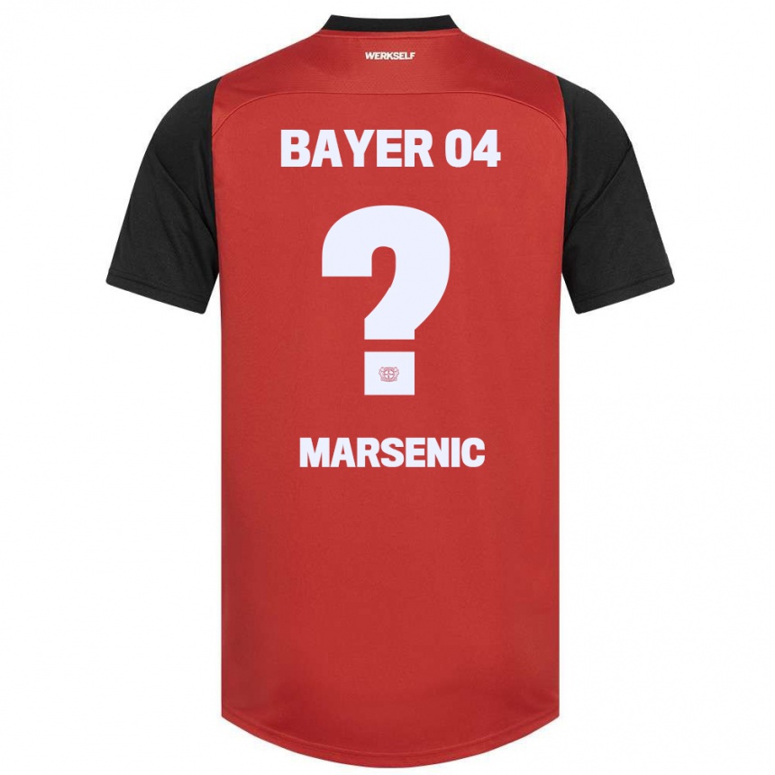 Enfant Football Maillot Matija Marsenic #0 Rouge Noir Tenues Domicile 2024/25