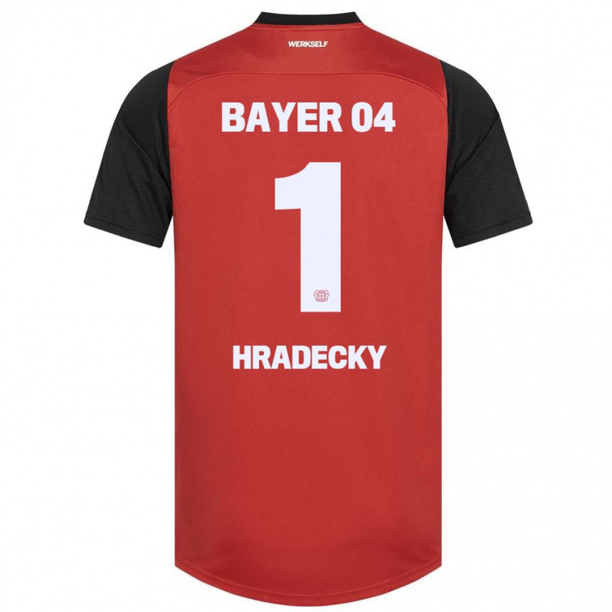 Enfant Football Maillot Lukas Hradecky #1 Rouge Noir Tenues Domicile 2024/25