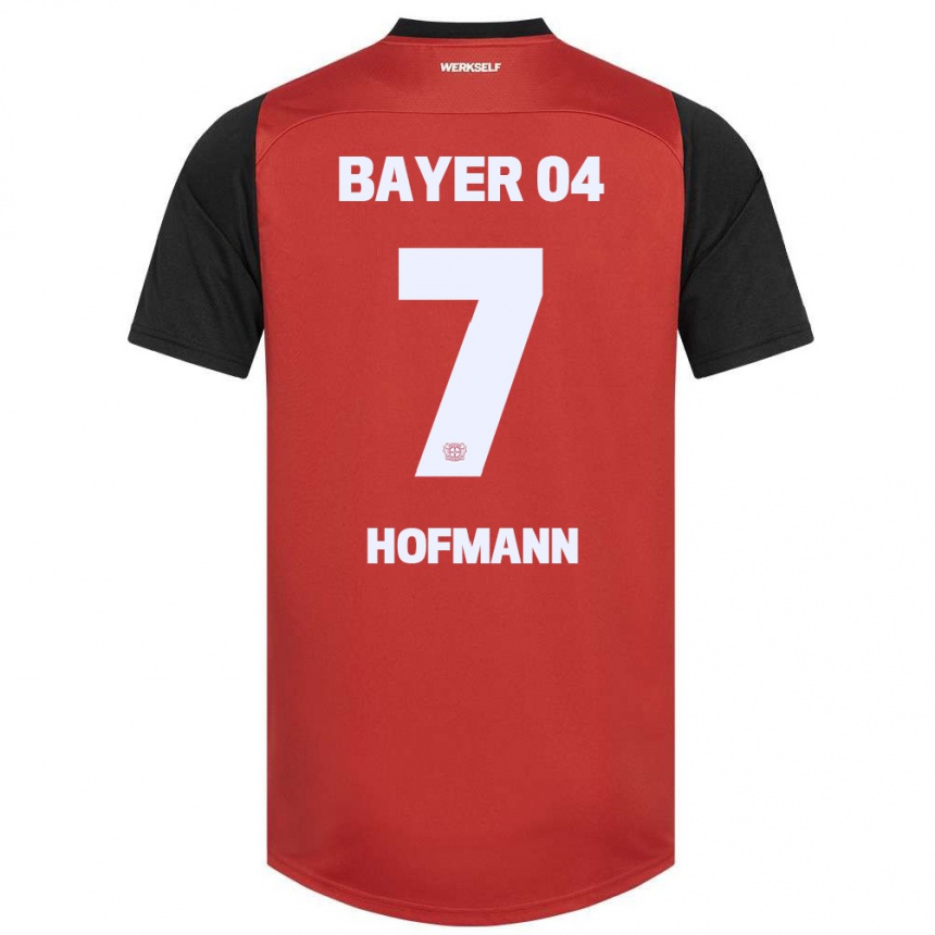 Enfant Football Maillot Jonas Hofmann #7 Rouge Noir Tenues Domicile 2024/25