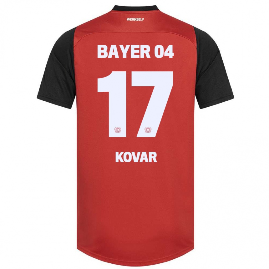 Enfant Football Maillot Matej Kovar #17 Rouge Noir Tenues Domicile 2024/25