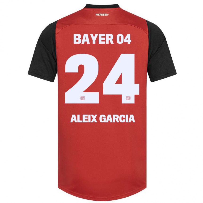 Enfant Football Maillot Aleix García #24 Rouge Noir Tenues Domicile 2024/25