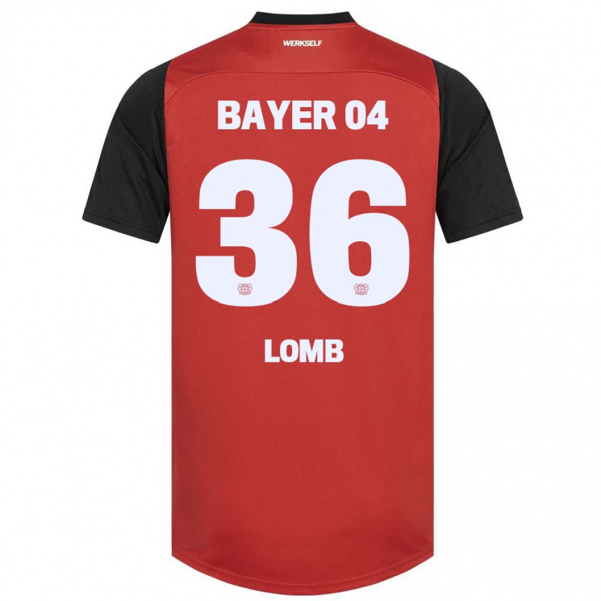 Enfant Football Maillot Niklas Lomb #36 Rouge Noir Tenues Domicile 2024/25