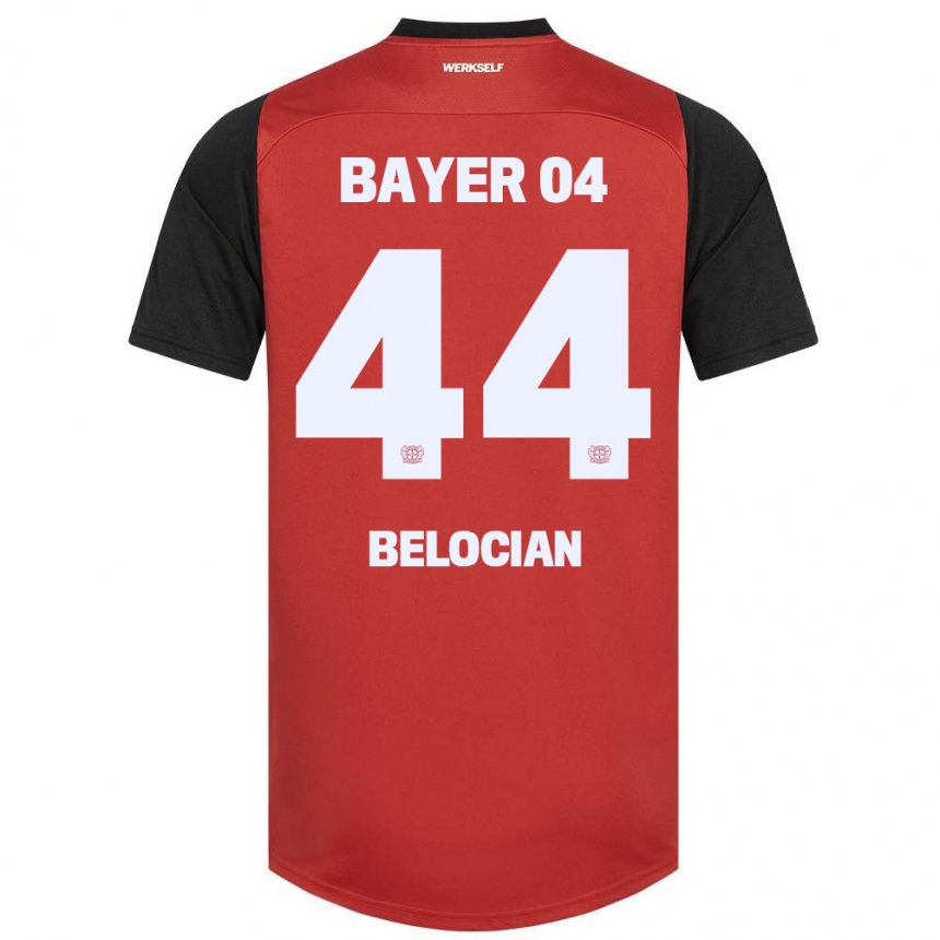 Enfant Football Maillot Jeanuël Belocian #44 Rouge Noir Tenues Domicile 2024/25