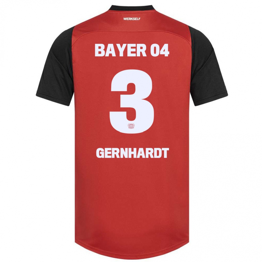 Enfant Football Maillot Nils Gernhardt #3 Rouge Noir Tenues Domicile 2024/25