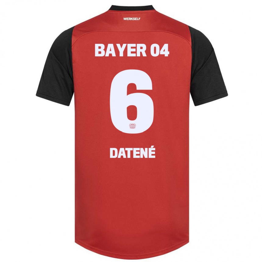 Enfant Football Maillot Elia Datené #6 Rouge Noir Tenues Domicile 2024/25