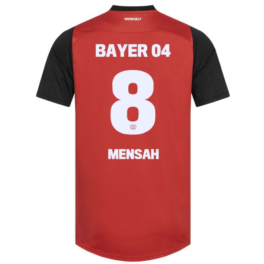 Enfant Football Maillot Naba Mensah #8 Rouge Noir Tenues Domicile 2024/25