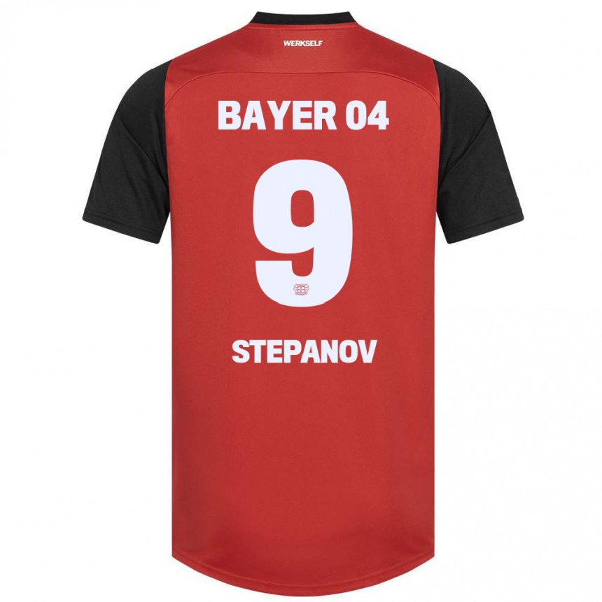 Enfant Football Maillot Artem Stepanov #9 Rouge Noir Tenues Domicile 2024/25