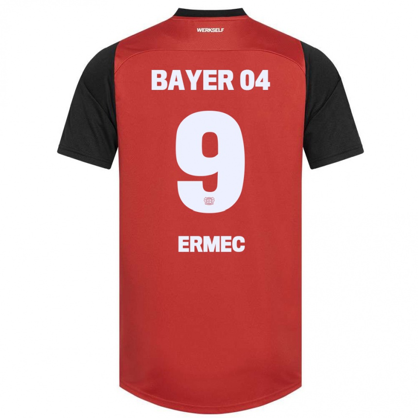 Enfant Football Maillot Berkan Ermec #9 Rouge Noir Tenues Domicile 2024/25