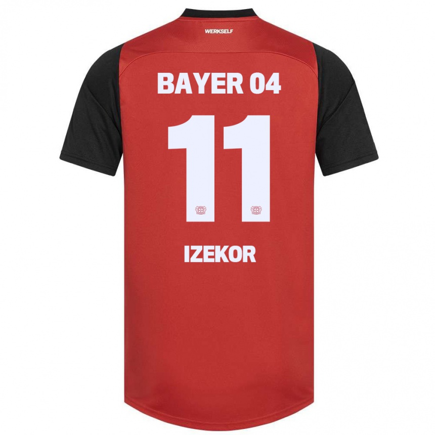 Enfant Football Maillot Ken Izekor #11 Rouge Noir Tenues Domicile 2024/25