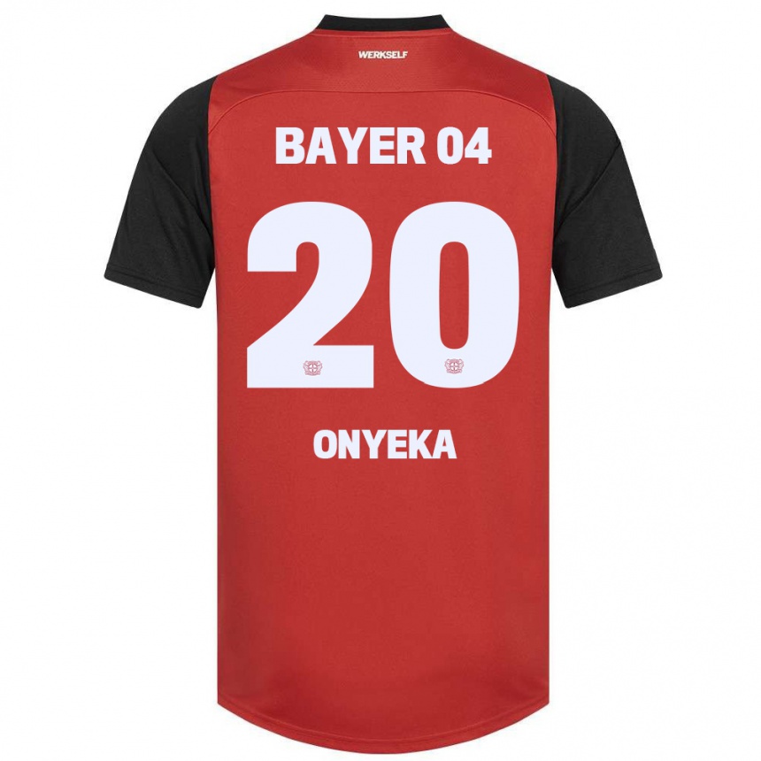 Enfant Football Maillot Francis Onyeka #20 Rouge Noir Tenues Domicile 2024/25