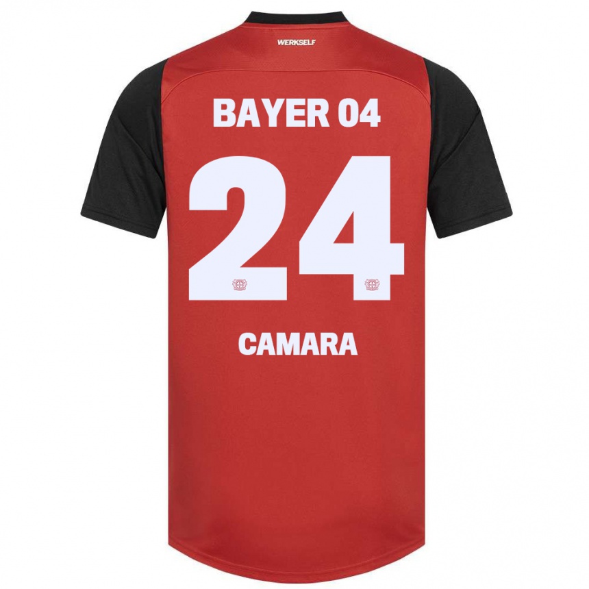 Enfant Football Maillot Nourdine Camara #24 Rouge Noir Tenues Domicile 2024/25