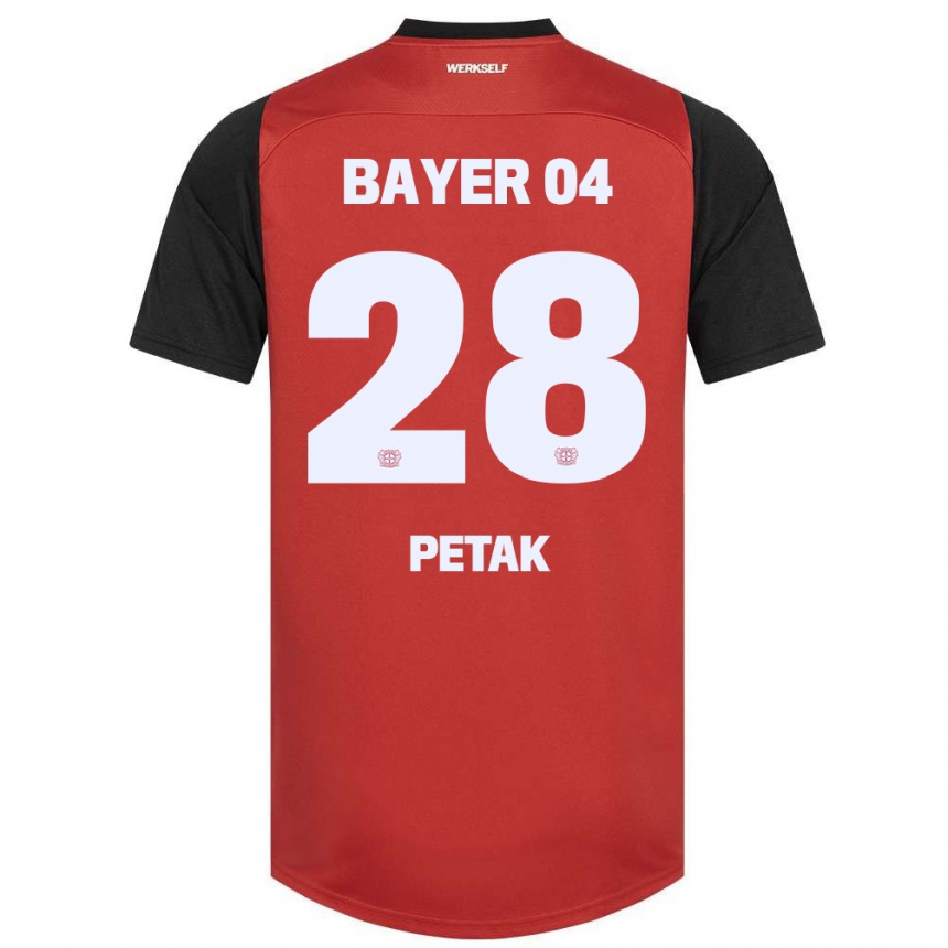 Enfant Football Maillot Raoul Petak #28 Rouge Noir Tenues Domicile 2024/25