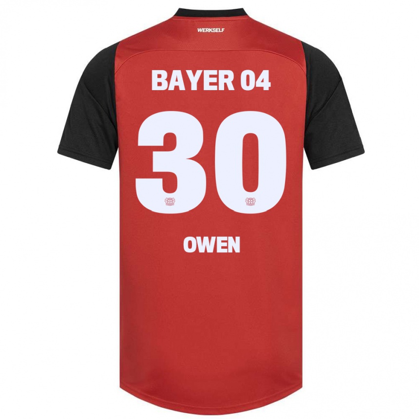 Enfant Football Maillot Emmanuel Owen #30 Rouge Noir Tenues Domicile 2024/25