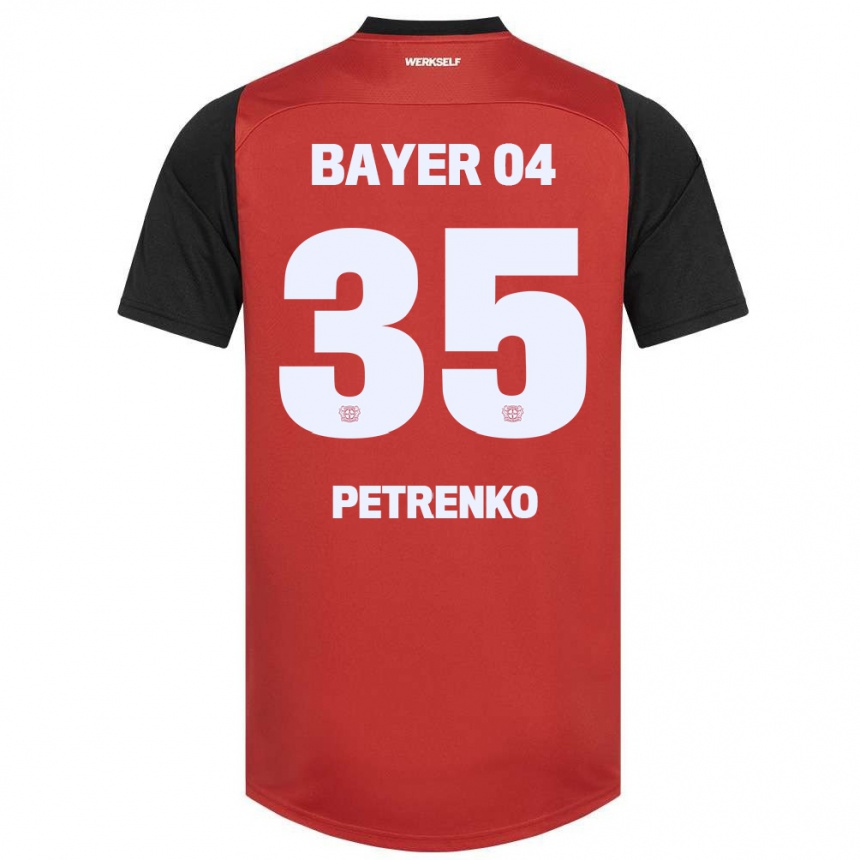 Enfant Football Maillot Oleksandr Petrenko #35 Rouge Noir Tenues Domicile 2024/25