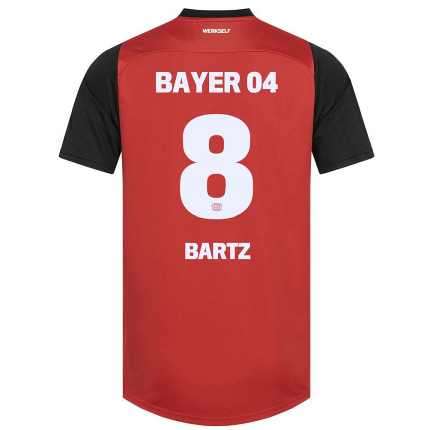 Enfant Football Maillot Paulina Bartz #8 Rouge Noir Tenues Domicile 2024/25