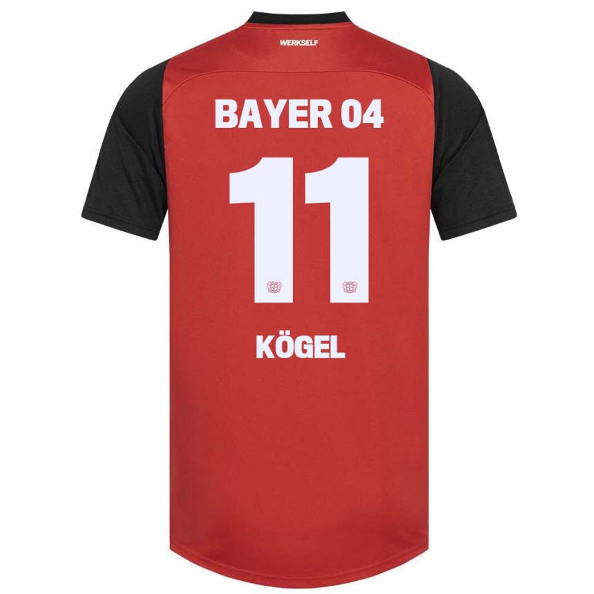 Enfant Football Maillot Kristin Kögel #11 Rouge Noir Tenues Domicile 2024/25