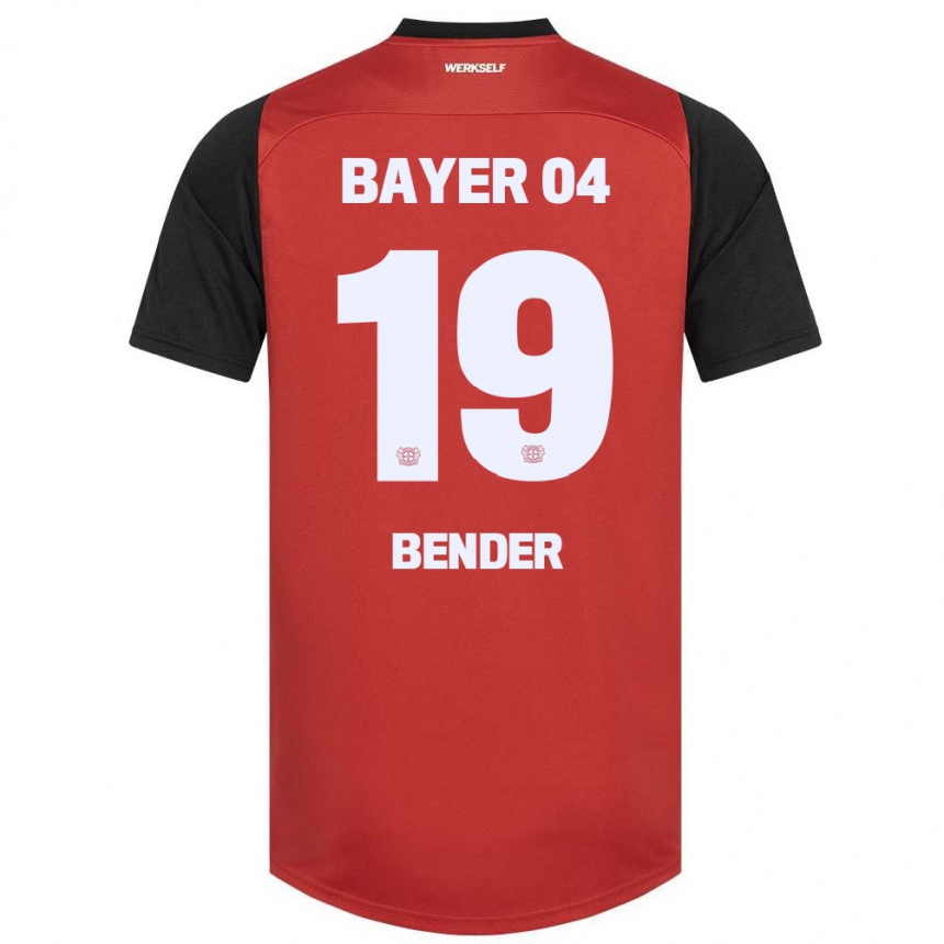 Enfant Football Maillot Loreen Bender #19 Rouge Noir Tenues Domicile 2024/25