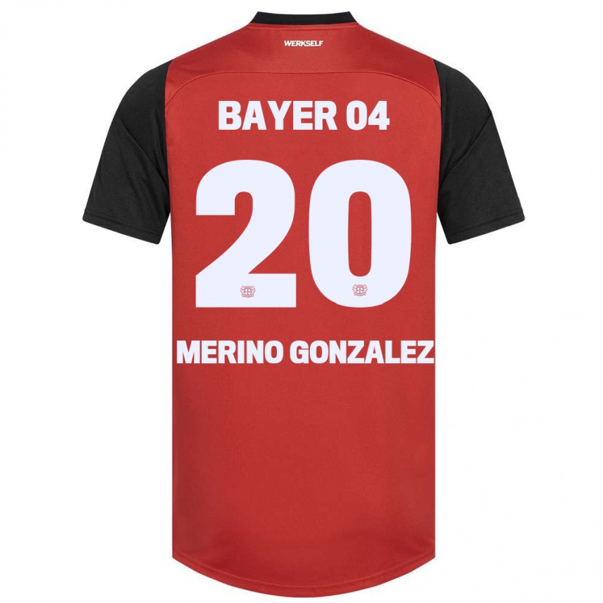 Enfant Football Maillot Estrella Merino Gonzalez #20 Rouge Noir Tenues Domicile 2024/25