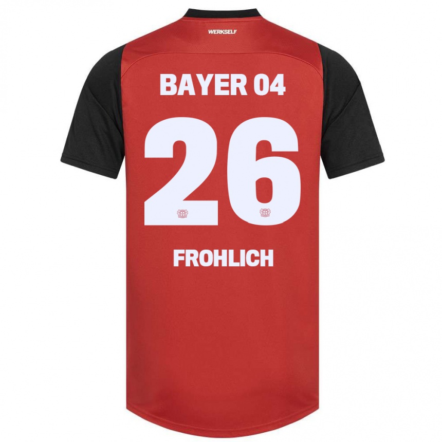 Enfant Football Maillot Clara Fröhlich #26 Rouge Noir Tenues Domicile 2024/25