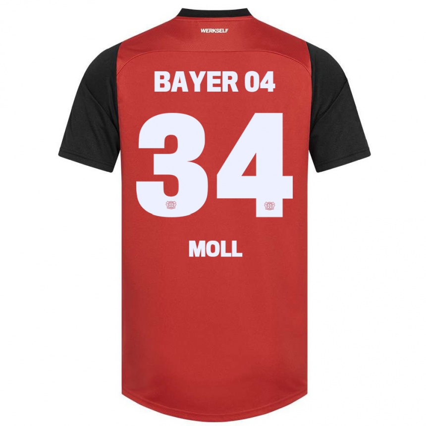 Enfant Football Maillot Anne Moll #34 Rouge Noir Tenues Domicile 2024/25