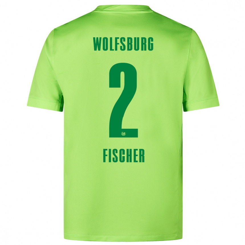 Enfant Football Maillot Kilian Fischer #2 Vert Fluo Tenues Domicile 2024/25