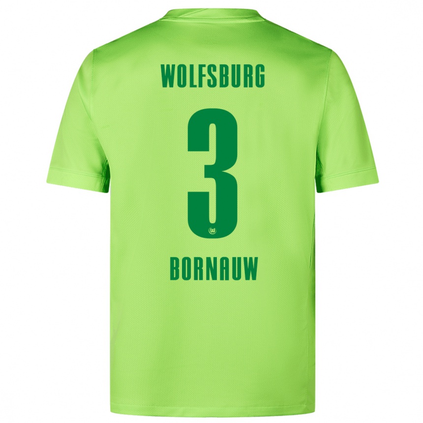 Enfant Football Maillot Sebastiaan Bornauw #3 Vert Fluo Tenues Domicile 2024/25