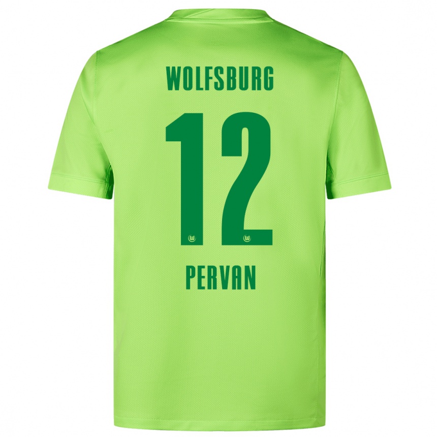 Enfant Football Maillot Pavao Pervan #12 Vert Fluo Tenues Domicile 2024/25