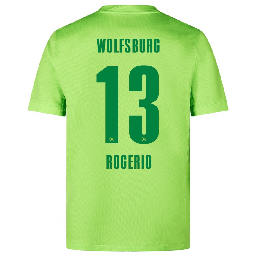 Enfant Football Maillot Rogério #13 Vert Fluo Tenues Domicile 2024/25