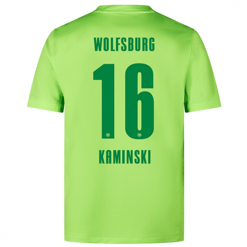 Enfant Football Maillot Jakub Kaminski #16 Vert Fluo Tenues Domicile 2024/25