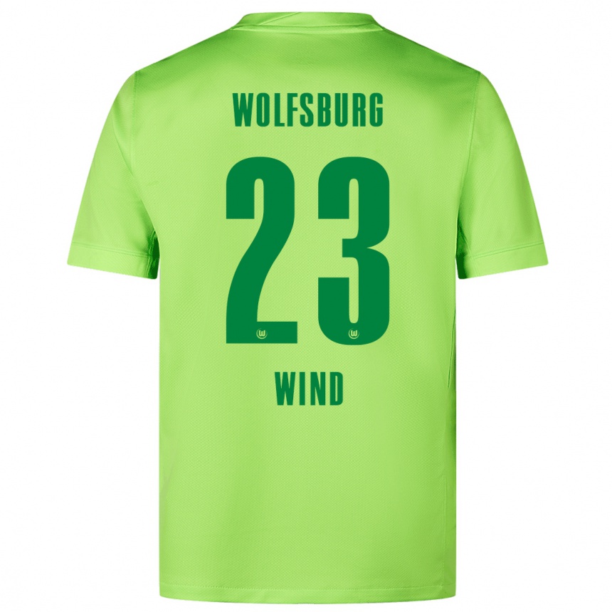 Enfant Football Maillot Jonas Wind #23 Vert Fluo Tenues Domicile 2024/25