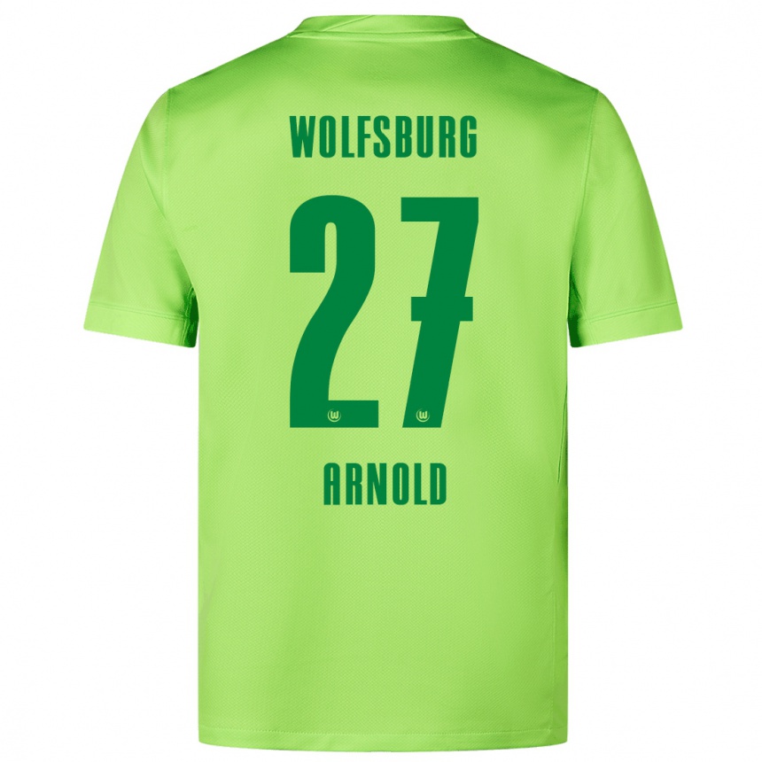 Enfant Football Maillot Maximilian Arnold #27 Vert Fluo Tenues Domicile 2024/25