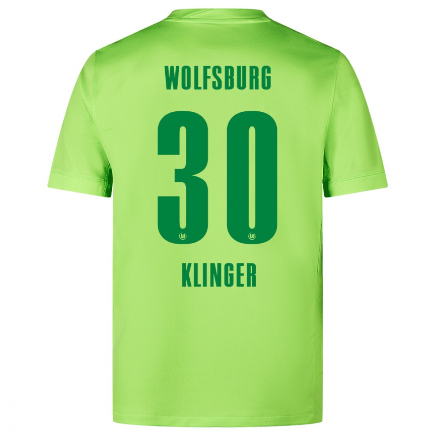 Enfant Football Maillot Niklas Klinger #30 Vert Fluo Tenues Domicile 2024/25