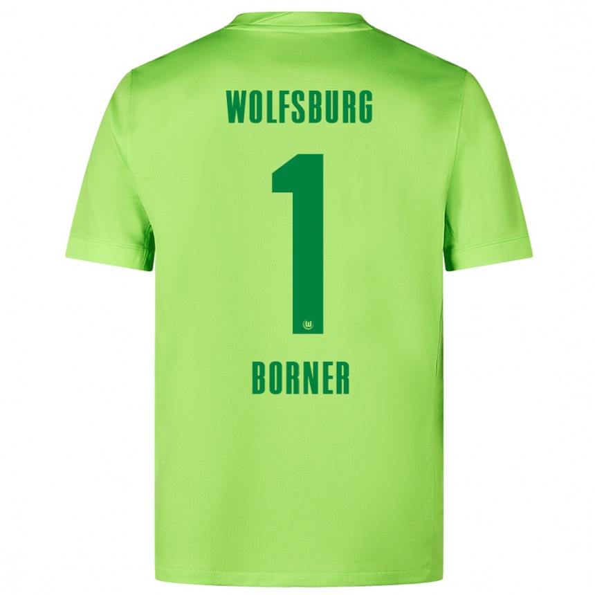 Enfant Football Maillot Benedikt Börner #1 Vert Fluo Tenues Domicile 2024/25