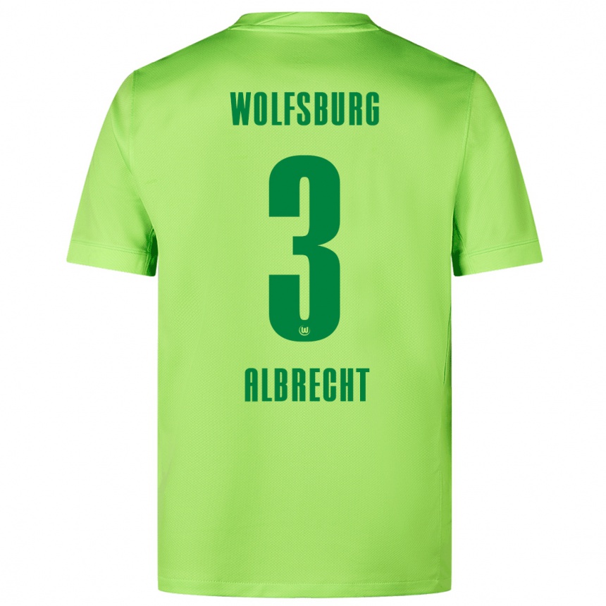 Enfant Football Maillot Ben Albrecht #3 Vert Fluo Tenues Domicile 2024/25