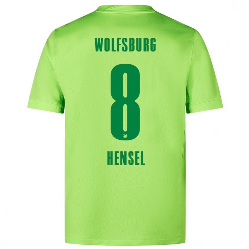 Enfant Football Maillot Pharell Hensel #8 Vert Fluo Tenues Domicile 2024/25