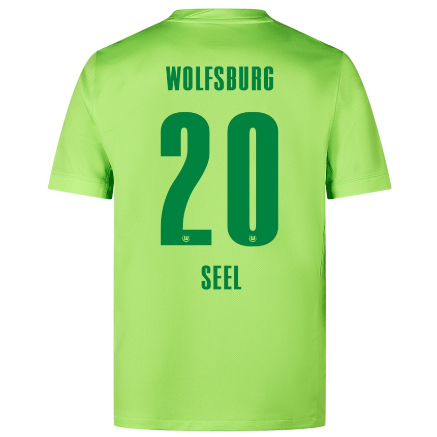 Enfant Football Maillot William Seel #20 Vert Fluo Tenues Domicile 2024/25