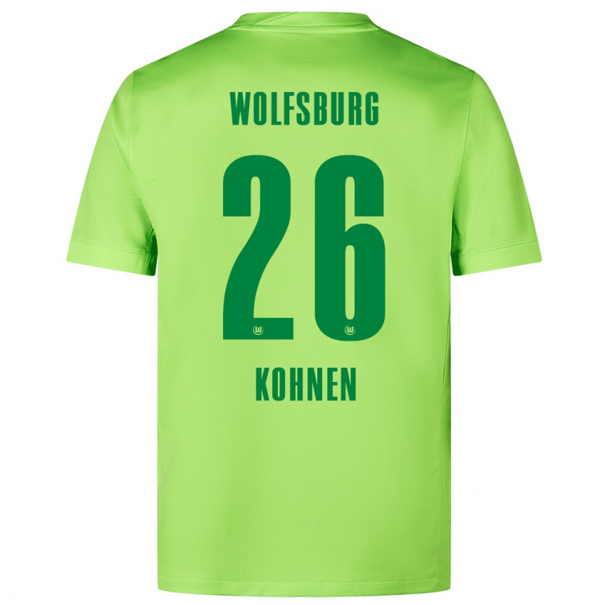 Enfant Football Maillot Ben Kohnen #26 Vert Fluo Tenues Domicile 2024/25